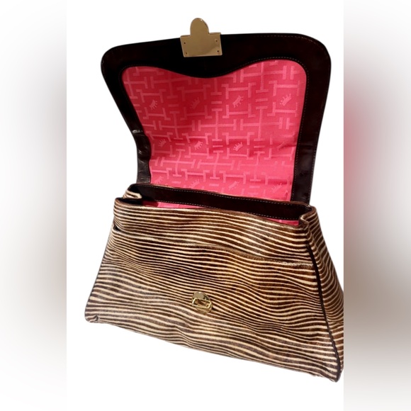 Elaine Turner Satchel African Antelope Hair Patent Leather 15” x 11” Gorgeous!! - Picture 5 of 16